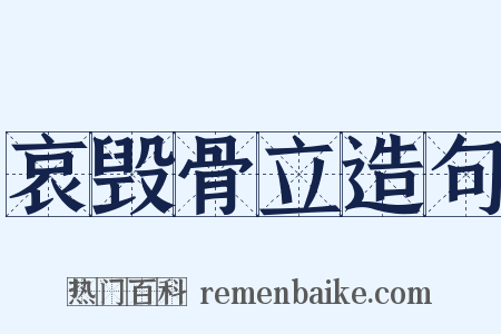 哀毁骨立造句是什么意思的图片